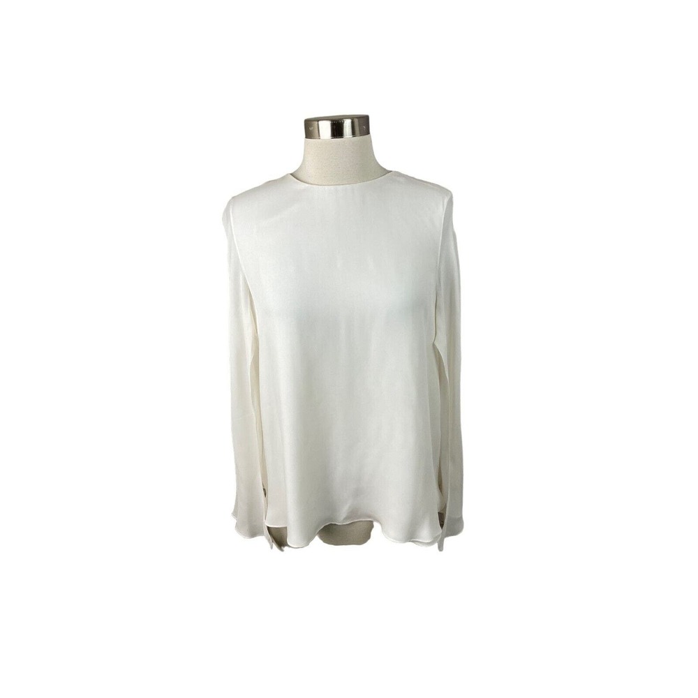 Cushnie Et Ochs 6 Ivory Silk Flowing Sleeve Blouse Quiet Luxury Capsule US Made